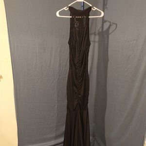 Sleeveless black evening gown